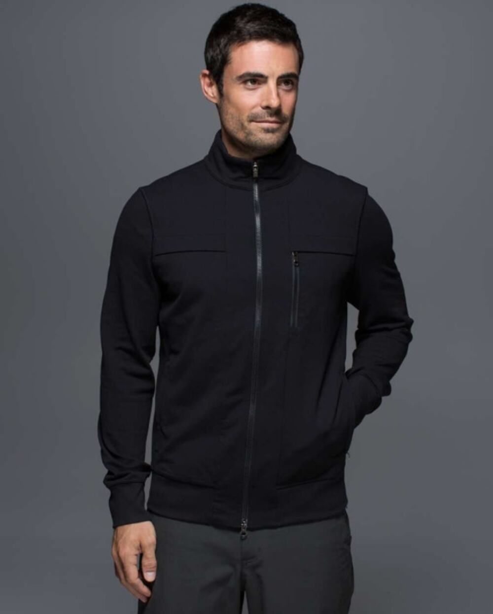 Lululemon Men's Post Gravity Jacket Luon Zip Utility Pocket Track Jacket Black